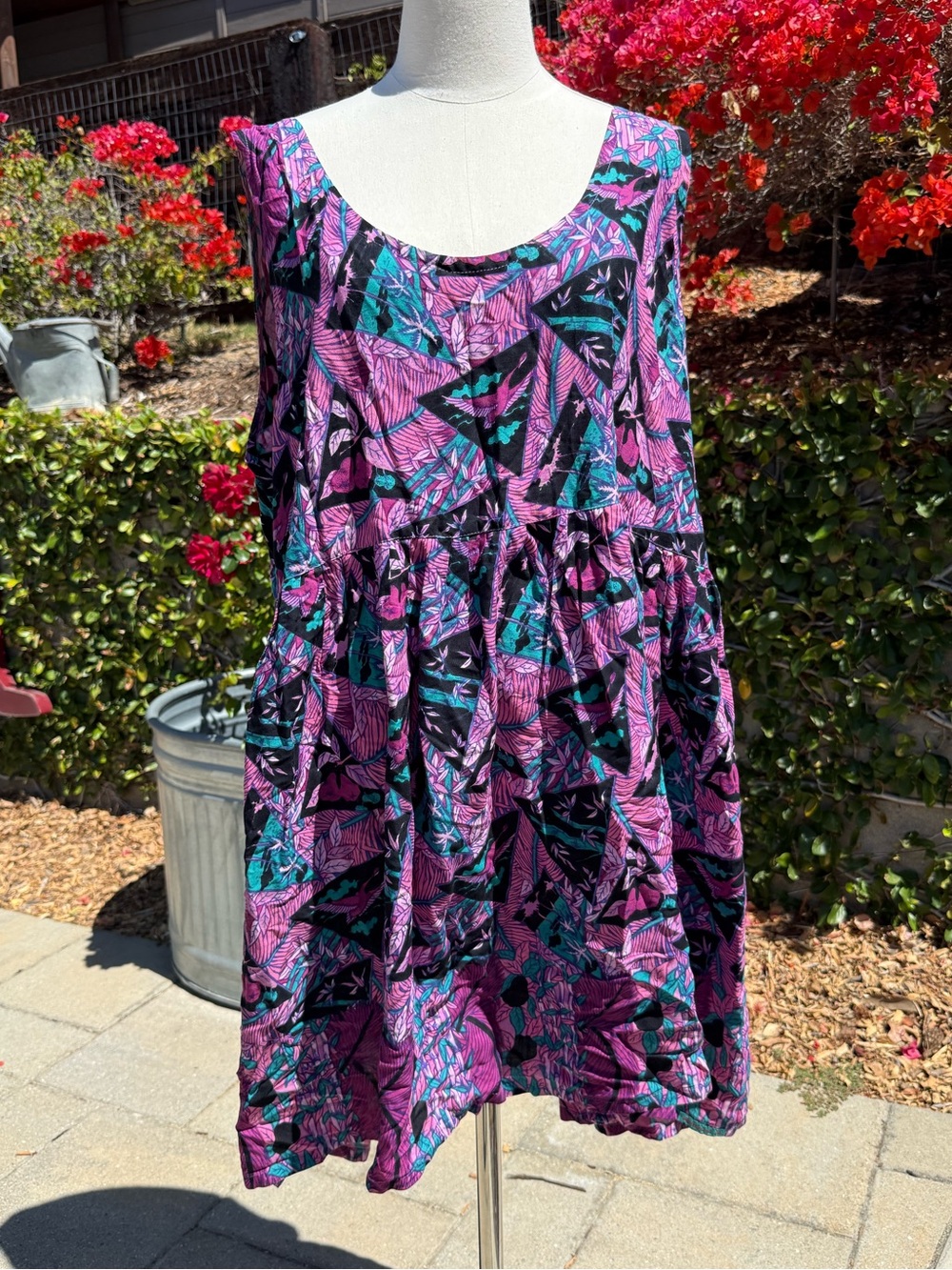 Vintage Rainbow Jo tropical Hawaiian print dress